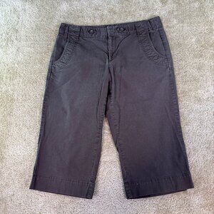 DOCKERS Mid Rise Curvy Brown Stretch CAPRI Pants Women’s Size 12 - 34x18 - E514